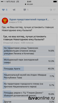 Власти Кызыла советуются с горожанами по месту расположения Новогодней елки