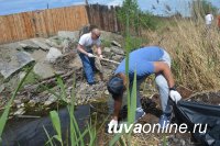 Кызыл: День охраны природы депутаты городского хурала отметили уборкой от мусора природного чуда – реки Донмас-суг