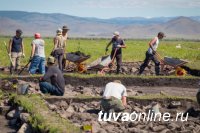 В Туве археологическая экспедиция обнаружила в кургане Туннуг каменный светильник в форме уха