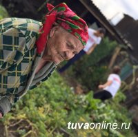 "Добрые сердца Тувы" помогли вдове фронтовика выкопать картошку