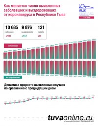 В Туве количество заболевших COVID-19 за день вновь после пика в июне превысило 100 человек