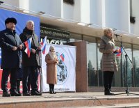 Сенатор Дина Оюн выступила в Кызыле на митинге-концерте, посвященном 8-й годовщине воссоединения Крыма с Россией