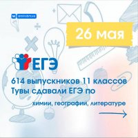 В Туве 26 мая ЕГЭ по химии сдавали 489 выпускников, 86 - по географии, 39 - литературе