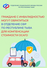 Граждане с инвалидностью могут через Отделение СФР по Туве компенсировать стоимость полиса ОСАГО